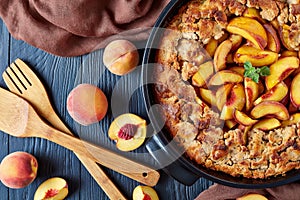 Delicious and mildly sweet Peach cobbler