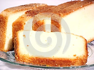 Delicious milk cake slices