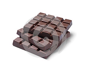 Delicious milk chocolate bars isolated