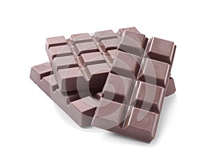 Delicious milk chocolate bars isolated