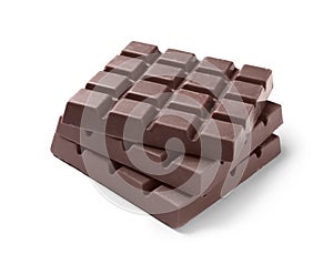 Delicious milk chocolate bars isolated