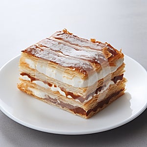 Delicious Mille-feuille Pastries With Coffee - Top View