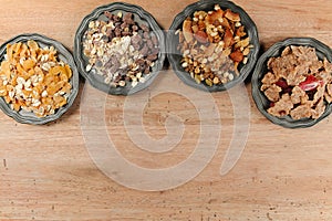 Delicious mix granola muesli cereal, healthy eating concept