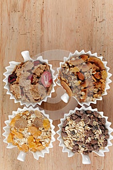 Delicious mix granola muesli cereal, healthy eating concept