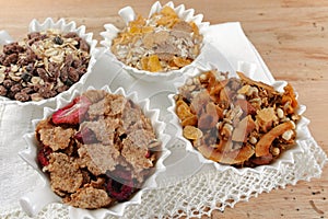 Delicious mix granola muesli cereal, healthy eating concept