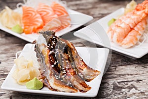 Delicious mixed sashimi
