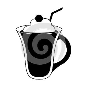 Delicious mocaccino cup in black and white
