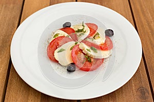 Delicious mozzarella, tomatoes salad