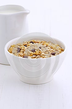 Delicious muesli breakfast