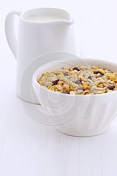 Delicious muesli breakfast