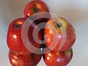 Delicious natural red apples tasty beautiful temptation fruit vitamins photo