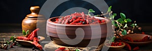 Delicious and nutrient-rich fresh organic goji berries background banner for sale