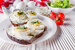 Delicious and nutritious cheese and boiled egg sandwich