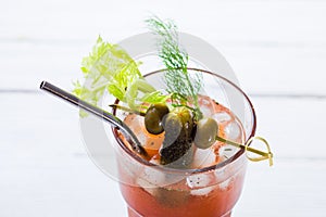 Delicious and nutritious cocktail with spicy ingredients