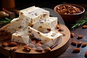 Delicious Nutty nougat. Generate Ai
