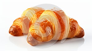 Delicious Orange Croissants: Closeup With Tangerine Jam