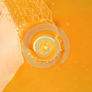Delicious orange slice in juice