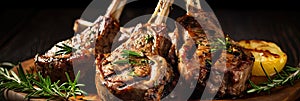 Delicious organic grilled lamb chops for a mouthwatering dinner