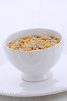 Delicious organic muesli cereal