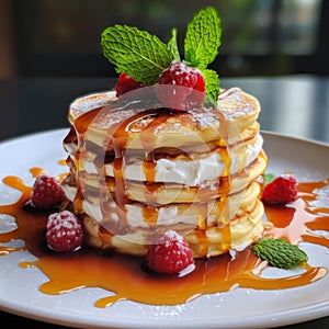 Delicious Pancakes With Pastry Dessert - A Spicy And Flavorful Dish