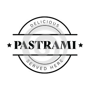 Delicious Pastrami vintage stamp logo