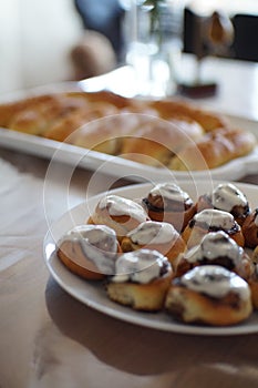 Delicious pastries on a platter