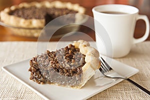 Delicious Pecan Pie with Coffee