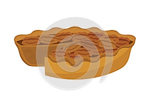 Delicious pecan pie icon vector