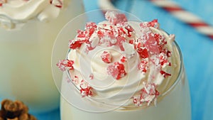 Delicious peppermint white hot chocolate