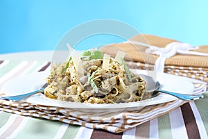 Delicious pesto pasta