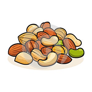 Delicious Pile of Mixed Nuts Snack.