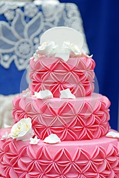 Delicious pink wedding cake