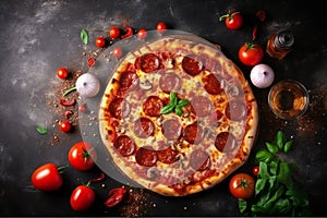 Delicious Pizza Background Design with Empty Space