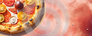 Delicious Pizza Background Design with Empty Space