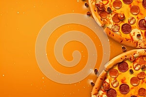 Delicious Pizza Background Design with Empty Space
