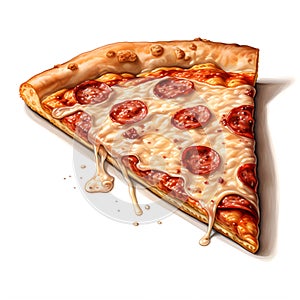 Delicious pizza of a single Pizza on a white background