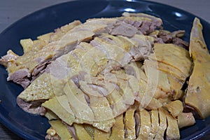 A delicious plate of boiled duck, salted duck