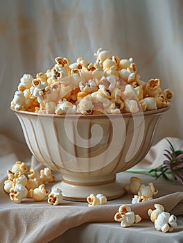 delicious popcorn in a bowl closeup