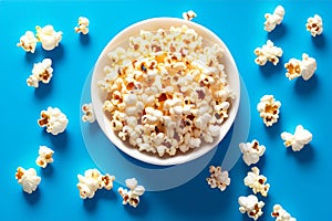 Delicious popcorn for watching a movie. AI Generated