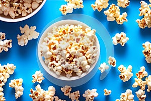 Delicious popcorn for watching a movie. AI Generated