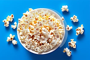 Delicious popcorn for watching a movie. AI Generated