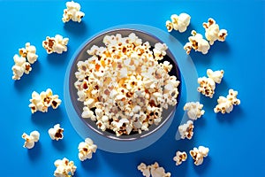 Delicious popcorn for watching a movie. AI Generated