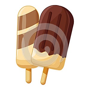 Delicious popsicle ice creams cartoons photo