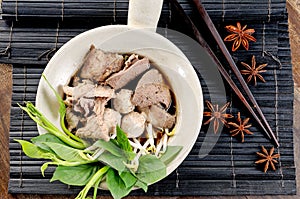 Delicious pork noodle