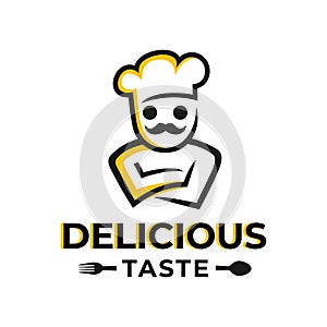 Delicious proffesional Chef cooking food logo design