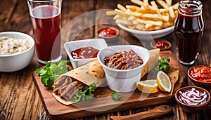 Delicious Pulled Pork Sandwich with Sides