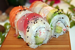 A Delicious Rainbow Roll of Colorful Sushi