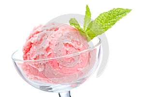 Delicious raspberries ice cream