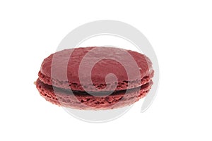 Delicious red macaroon isolated over white background