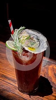 Refreshing clamato made with beer and clams photo